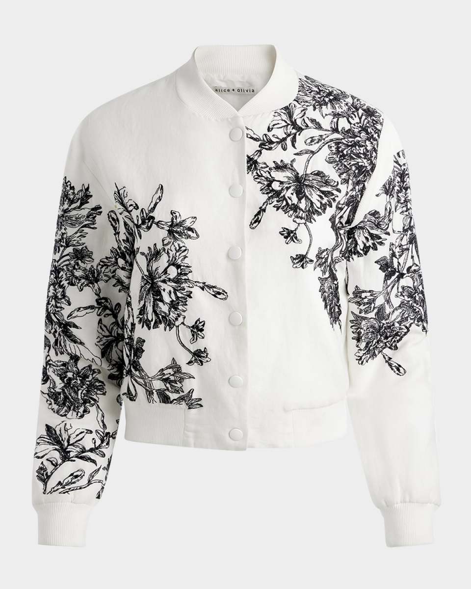 Keri Embroidered Varsity Jacket